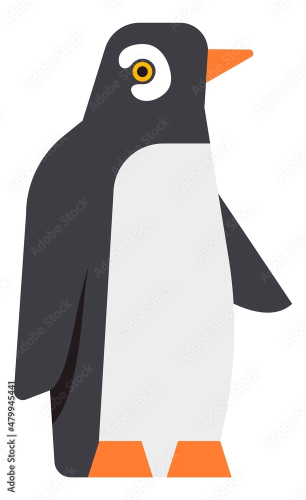 Obraz premium Penguin icon. Antarctic bird standing. Cute winter animal