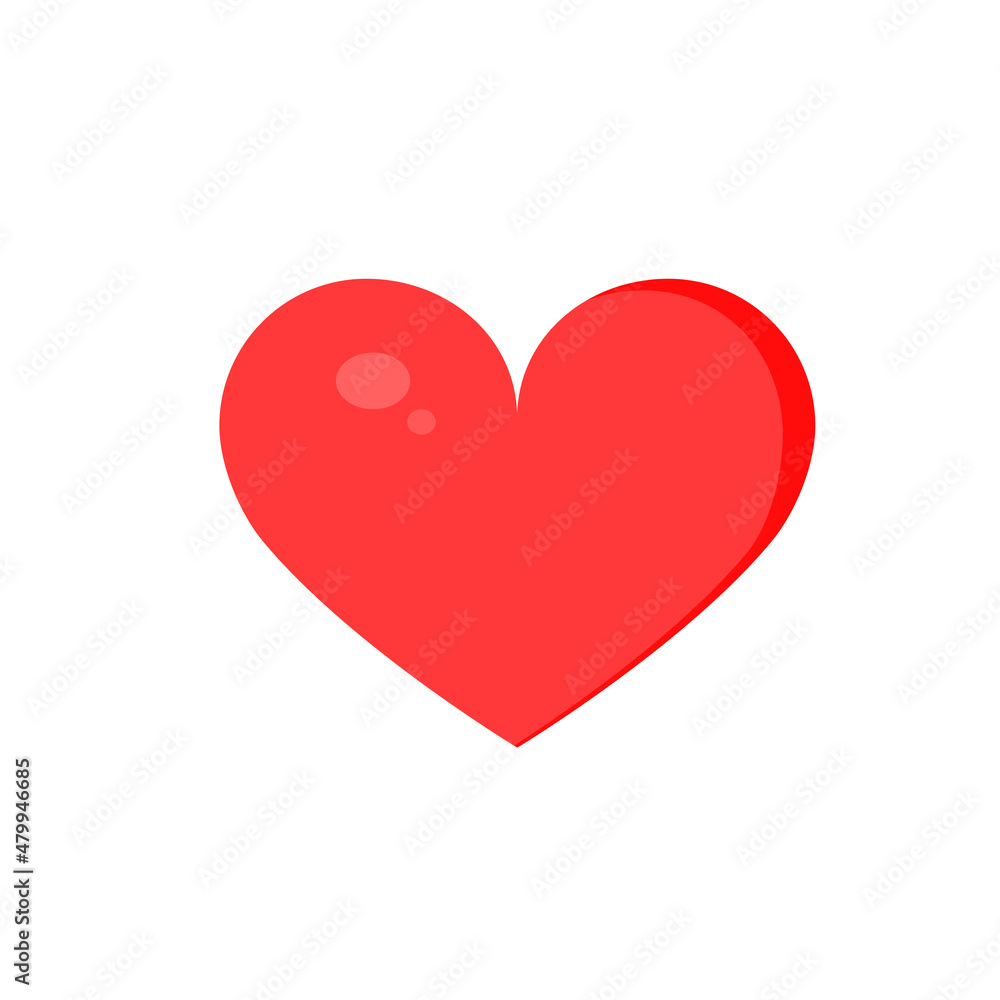 Red heart design icon. Vector illustration for a logo. Valentine's Day.