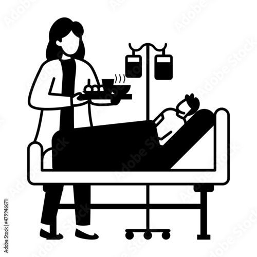 Modern CT Scan Machine Concept person monitoring during mri Vector Icon Design, Medical and Healthcare Scene Symbol, Diseases Diagnostic Sign, Doctor and Patient Characters Stock Illustration