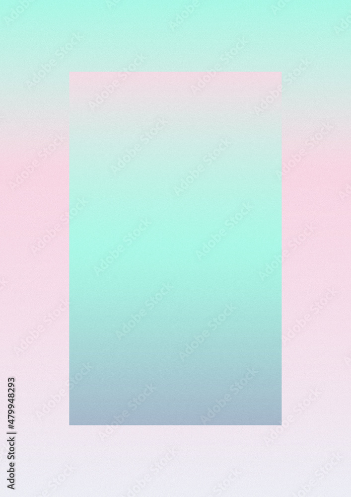 Iridescent gradient frame. Vivid rainbow colors. Digital noise, grain. Abstract lo-fi background. Vaporwave 80s, 90s style. Wall, wallpaper, print. Minimal, minimalist. Blue, turquoise, pink
