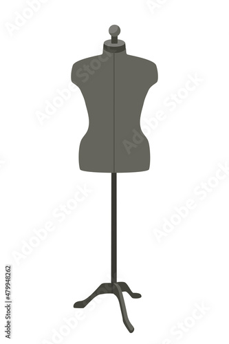 Vector illustration of a mannequin for tailoring isolated on a white background.