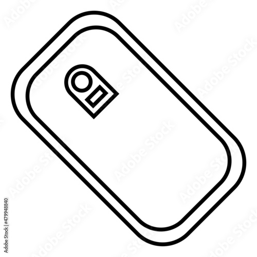 Icono simple plano a líneas de lata de comida envasada como sardinas o marisco