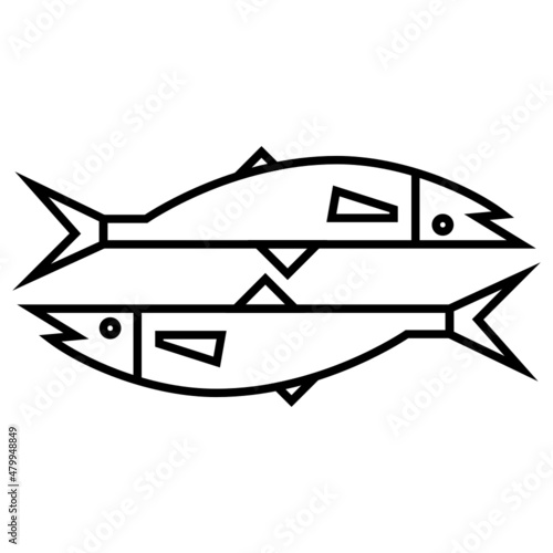 Icono simple de sardinas de portugal o españa