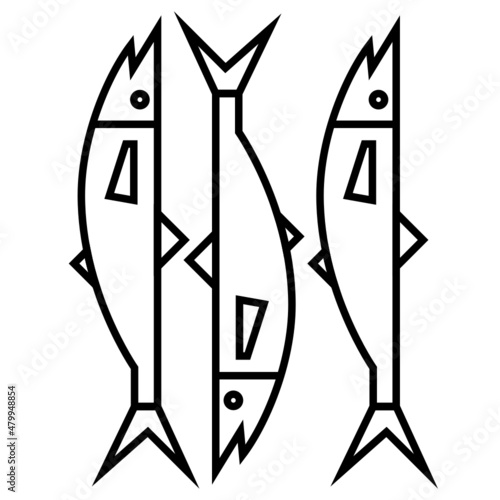 Icono simple de sardinas de portugal o españa