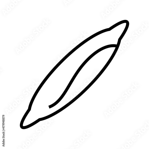 Icono de líneas de pico de pan o palito para comer