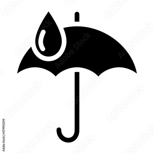 Waterproof Umbrella icon. Drop resistant. Liquid resistant. Rain protection. Pollution protection