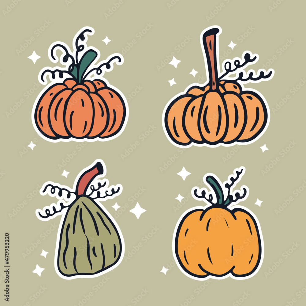 beautiful pumpkin stickers collection for planner, scrapbook, collage, decoration beautiful pumpkin stickers collection for planner, scrapbook, collage, decoration