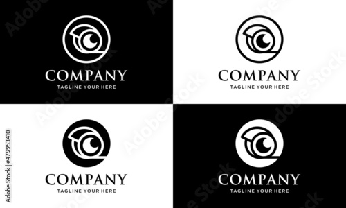 Abstract logo for business company. Corporate identity design element. Retina circle scanner, personality eye identification, iris id lock logotype idea. Security, protect concept. Eye Vector icon. 