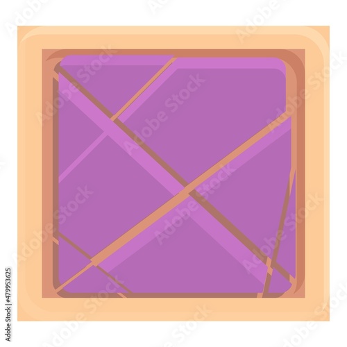 Montessori square icon cartoon vector. Wood toy. Smart math