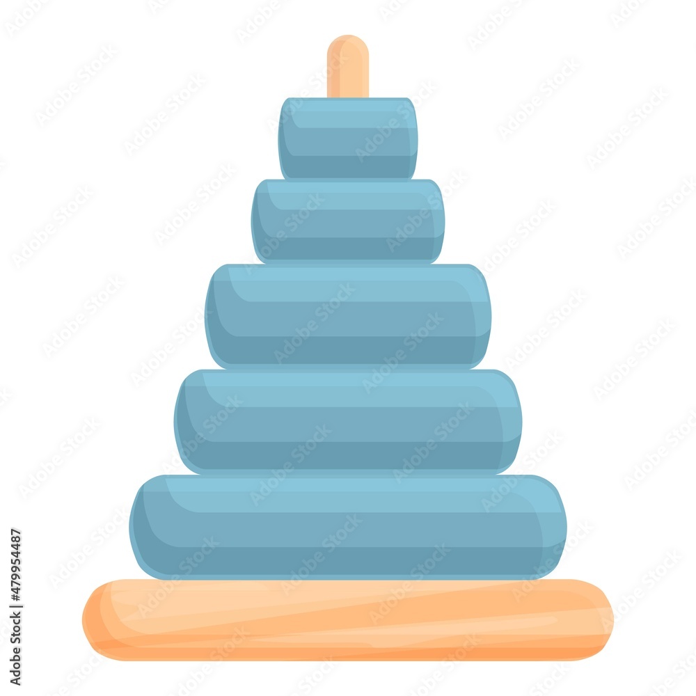 Montessori wood pyramide icon cartoon vector. Kids toy. Education school Montessori wood pyramide icon cartoon vector. Kids toy. Education school
