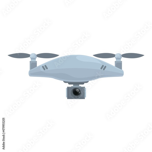 Aerial drone icon cartoon vector. Camera control. Video spy