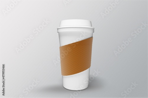 coffee cup with a beautiful and elegant design on the desk