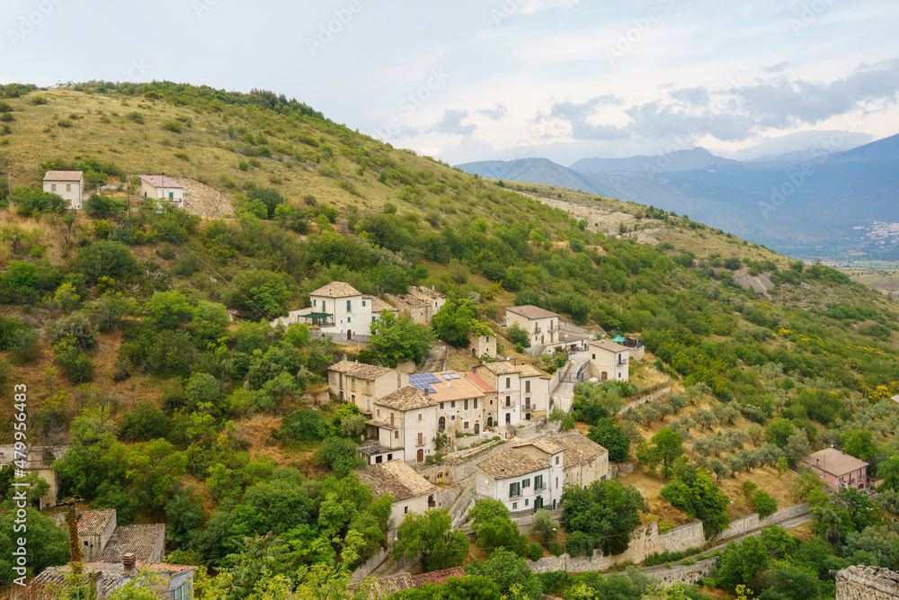 View of Capestrano, old city in Abruzzi