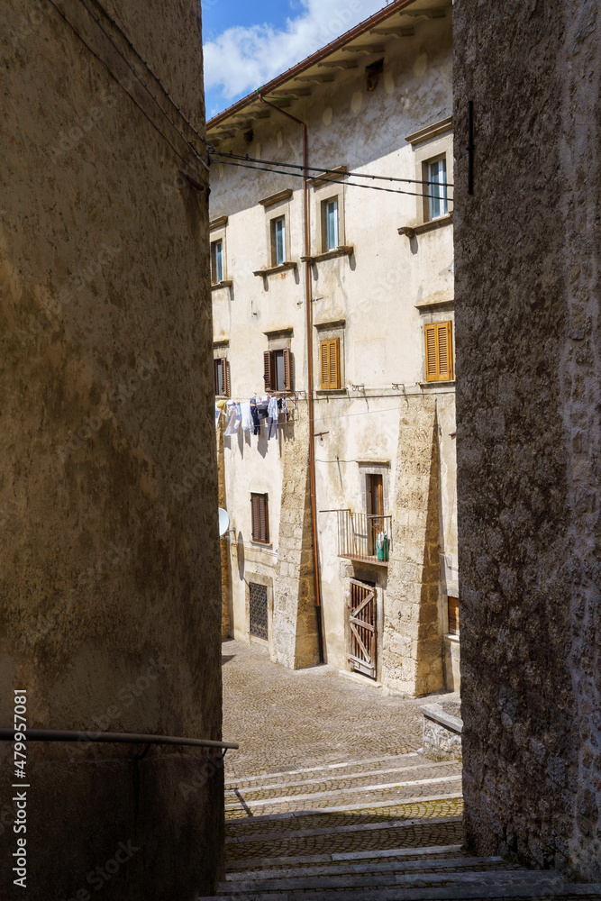 Scanno, old town in Abruzzo, Italy