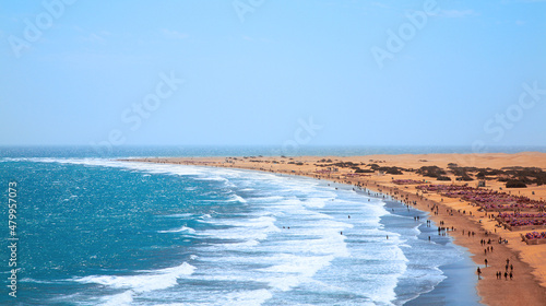 Beach of Playa del Inglés, Gran Canaria, Canary Island, Spain.