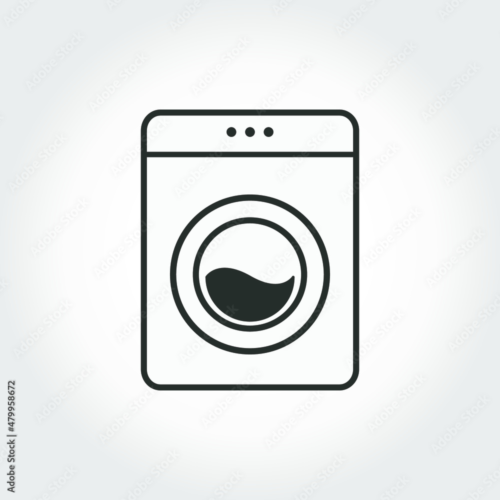 Wash and Dry Washer Illustration in Black and White Wash and Dry Washer Illustration in Black and White