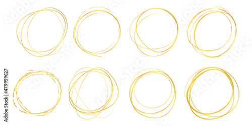 gold round vector frame - circle banner on white background 