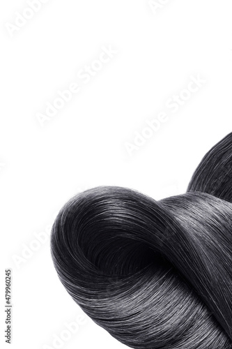 Black hair natural , isolated on white background , beauty 