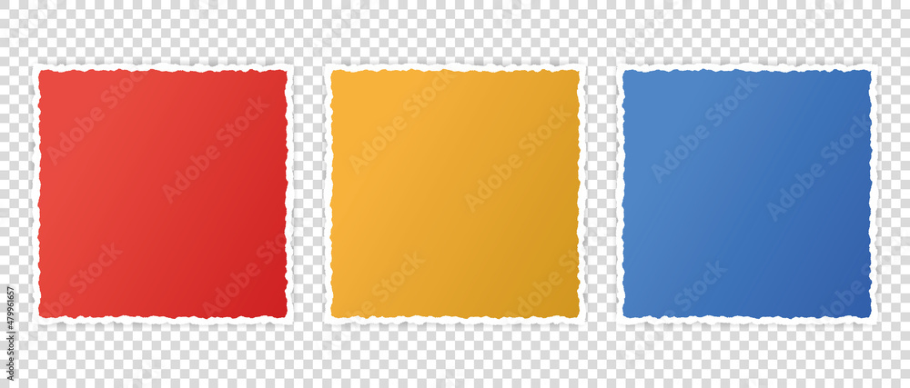 set of vector torn paper banners with ripped edges with space for your text on transparent background	