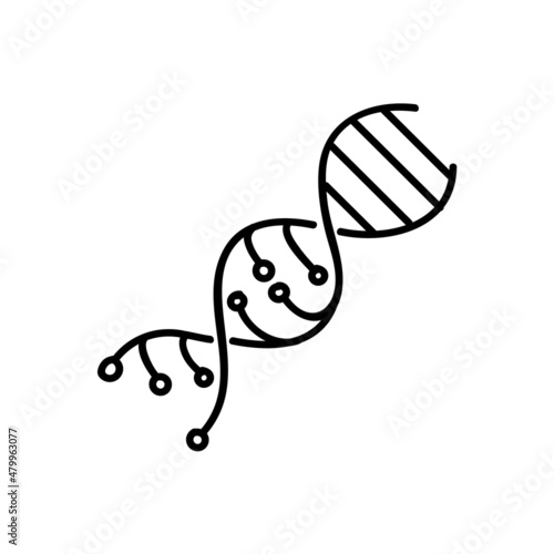 Artificially modified DNA strains icon. Hand drawn vector illustration.