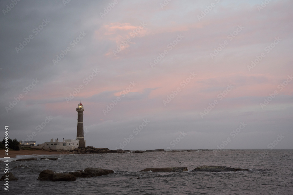 Faro de Jose Ignacio (Jose Ignacio lighthouse) at dusk and sunset