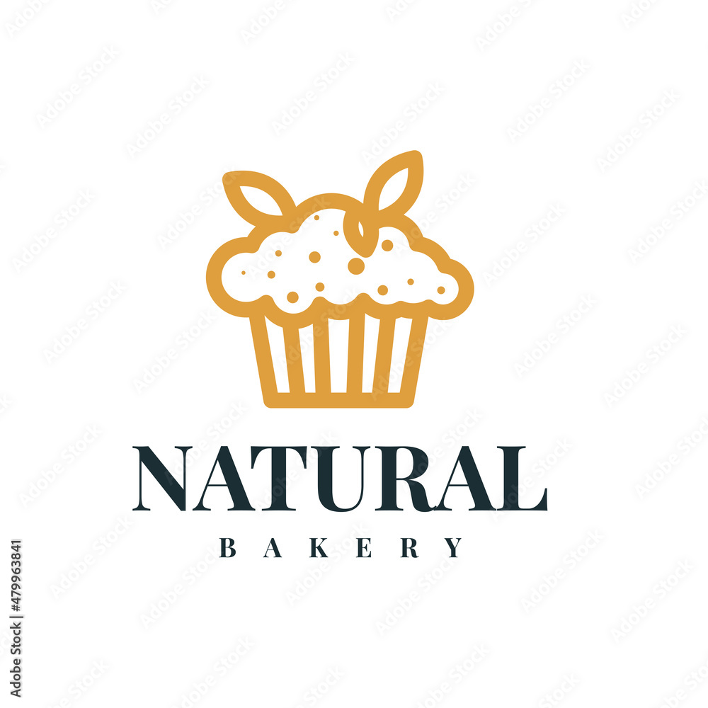 Natural cake logo design Natural cake logo design