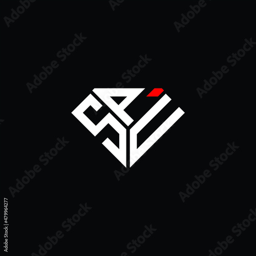 SPU letter logo creative design. SPU unique design