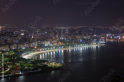 night view from the top of urca hill in Rio de Janeiro - Brazil. © BrunoMartinsImagens