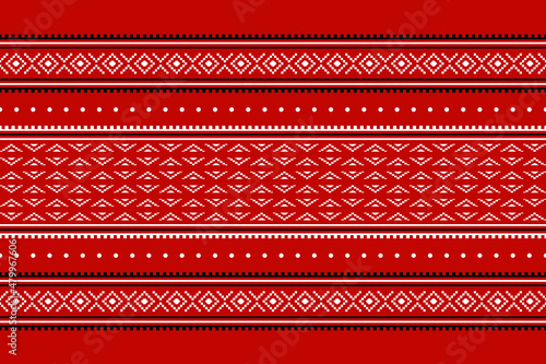 Geometric ethnic oriental seamless pattern traditional Design for background,carpet,wallpaper.clothing,wrapping,Batik fabric,Vector illustration.embroidery style - Sadu, sadou, sadow or sado