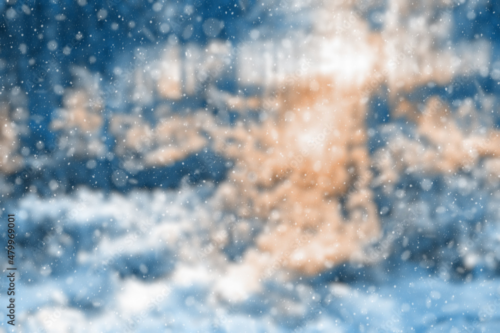 blurred winter forest blurred winter forest