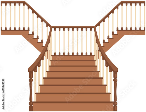 Photo Stairs classical icon with banisters fence