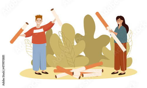 Stop Smoking, Healthy Lifestyle Start, Unhealthy Habit Quit, Lungs Diseases Prevention Flat Vector Concept. Healthy lifestyle and improvement of wellness of organism.
