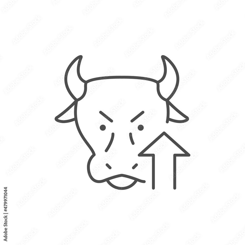 Obraz premium Bull market line outline icon