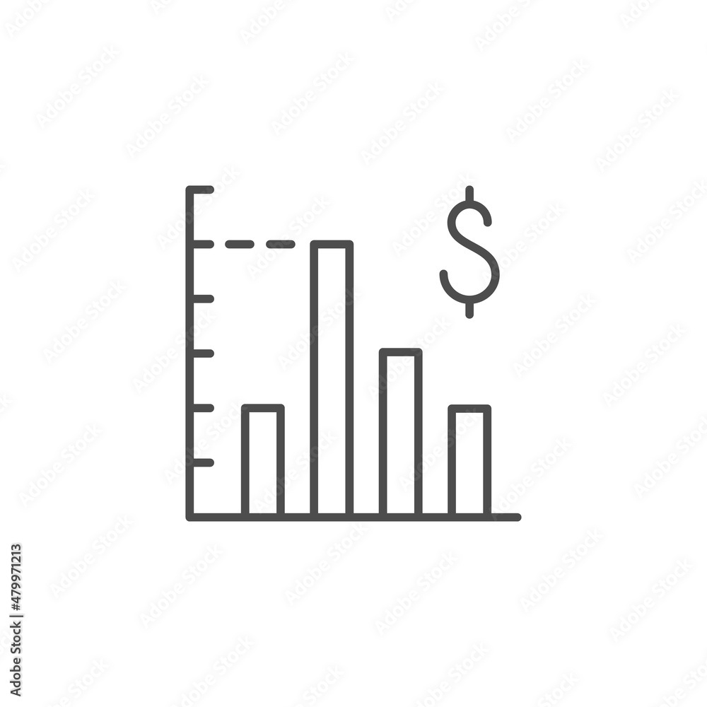 Financial graph line outline icon Financial graph line outline icon