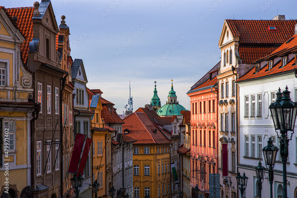 Fototapeta premium Historical buildings in the old center of Prague. Architecture and cityscape.