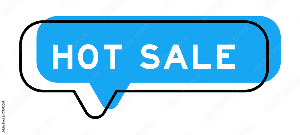 Speech banner and blue shade with word hot sale on white background Speech banner and blue shade with word hot sale on white background