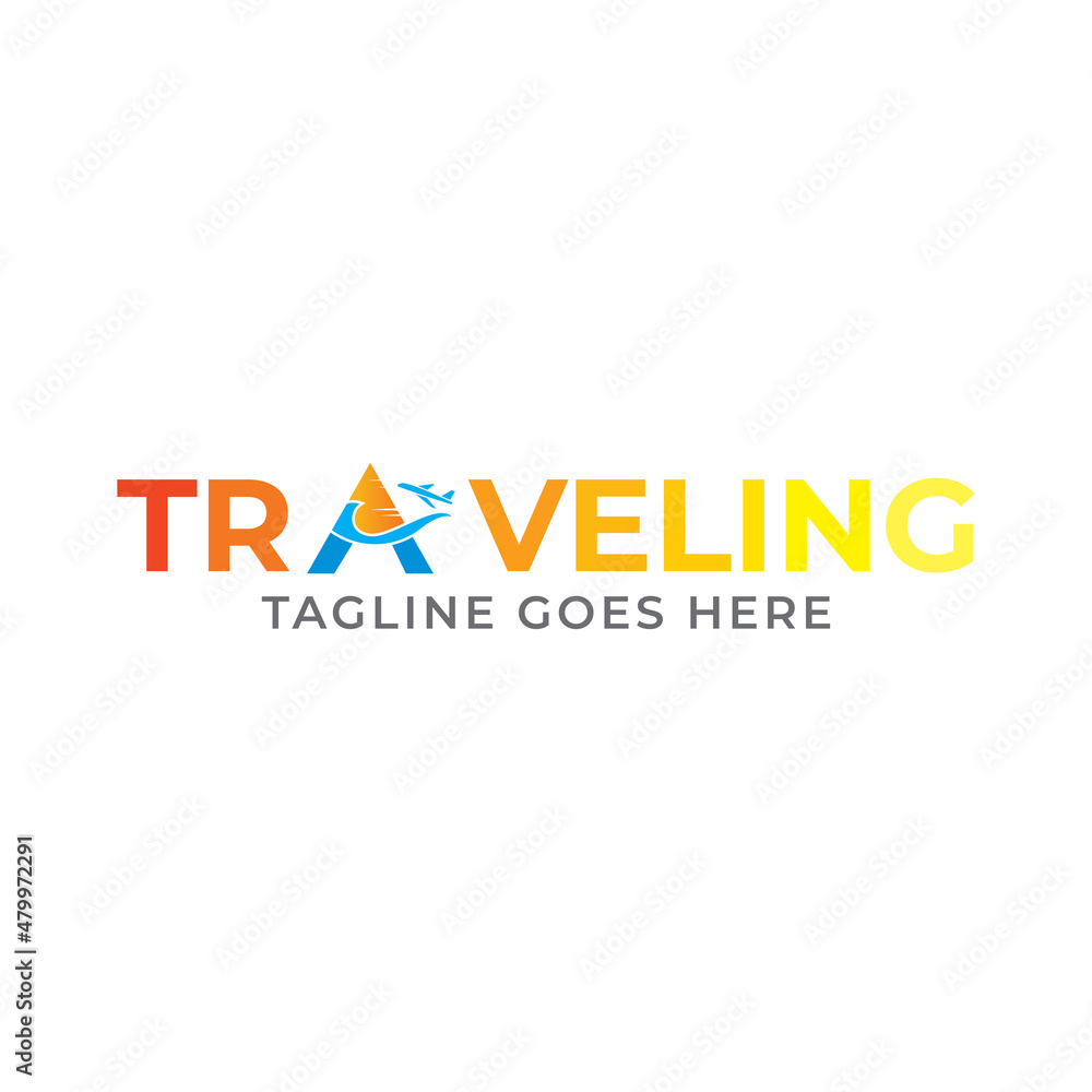 Holiday Airplane Logo Design Illustration. Holiday Airplane Logo Design Illustration.