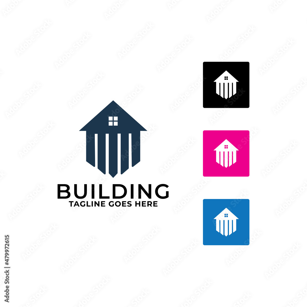 Building logo illustration vector graphic design in line art style. Good for brand, advertising, real estate, construction, house, home, and business card.