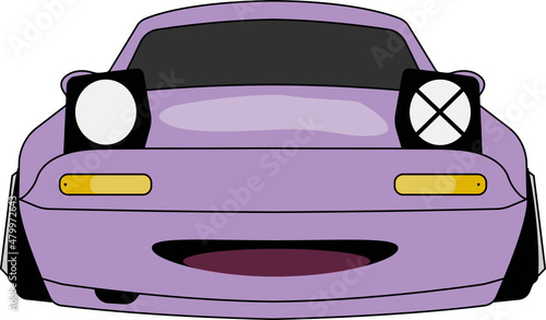 Cute smiley violent car