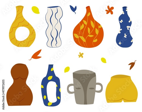 ceramic vases. set of vases of different shapes