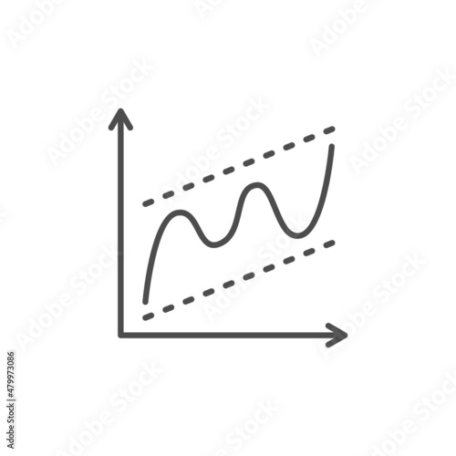 Graph trend line outline icon