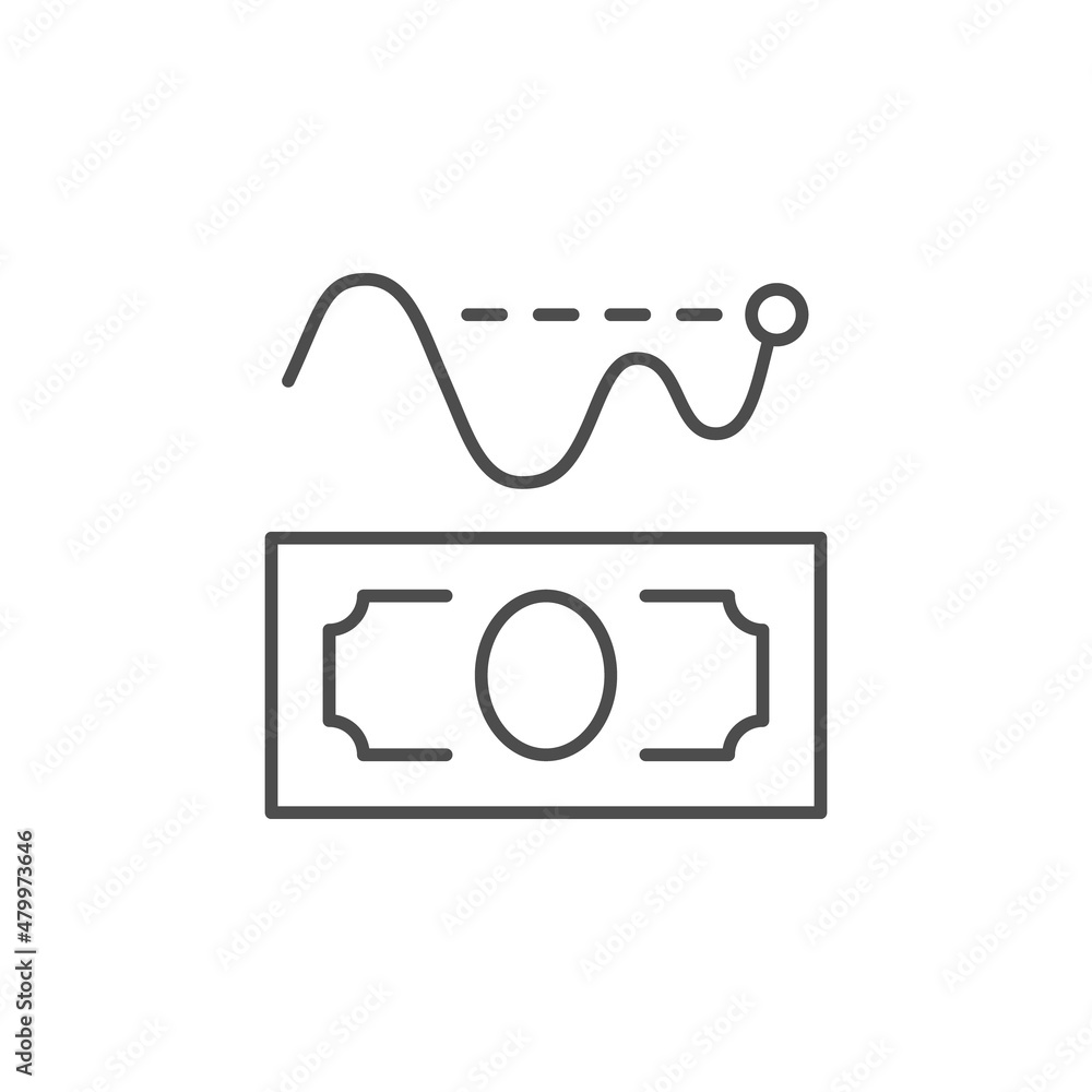 Money graph line outline icon Money graph line outline icon
