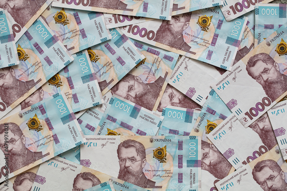 Fototapeta premium Closeup 1000 hryvnias banknote