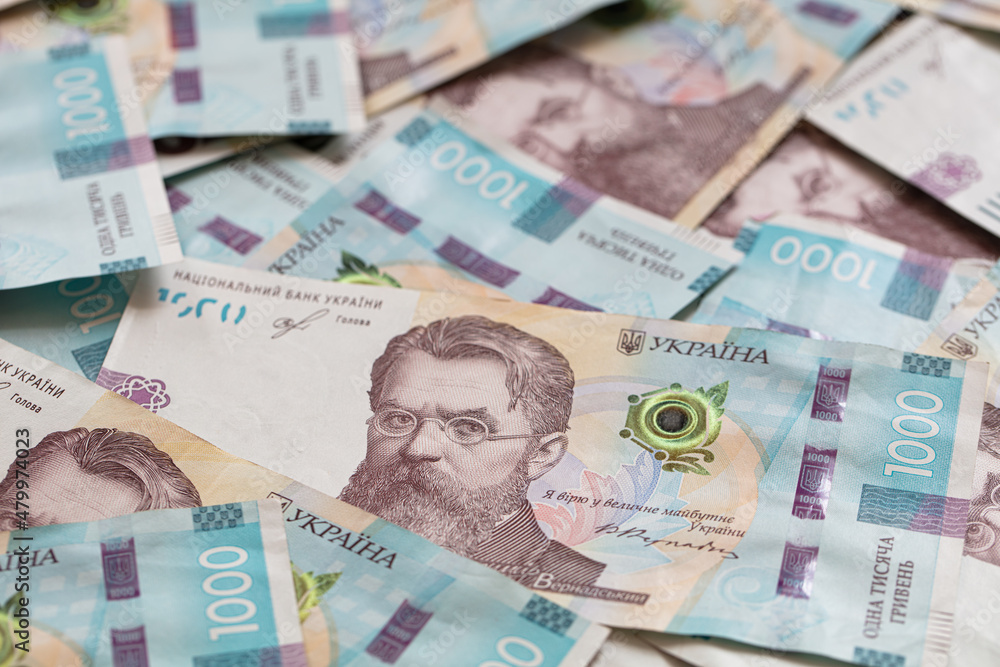 Closeup 1000 hryvnias banknote Closeup 1000 hryvnias banknote