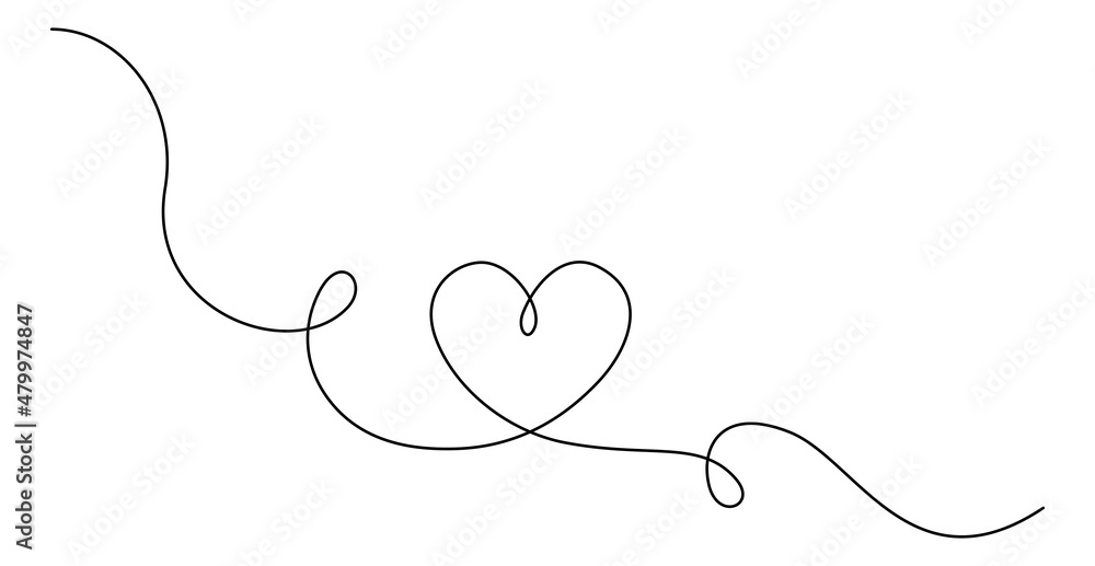 Heart One Line Art Hand Drawn Continuous Contour Romantic Symbol For  February 14 Simple Minimalist Design Editable Stroke Stock Illustration -  Download Image Now - iStock