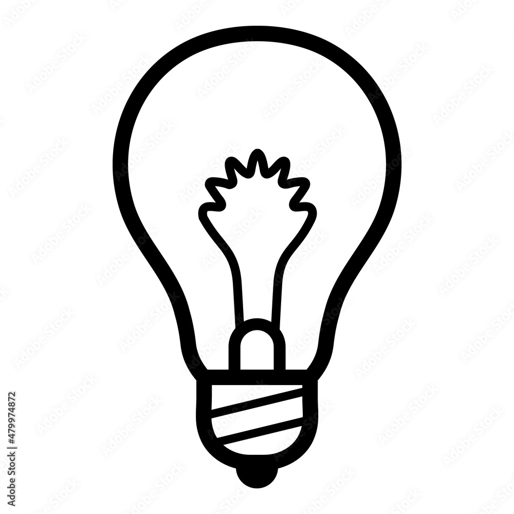 Lightbulb Flat Icon Isolated On White Background