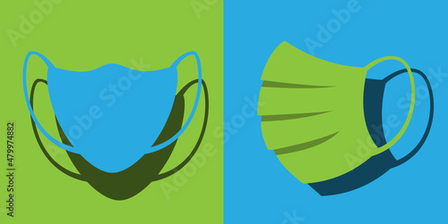 abstract face mask on colored background, vector illustration