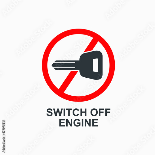 switch off engine symbol, vector art.