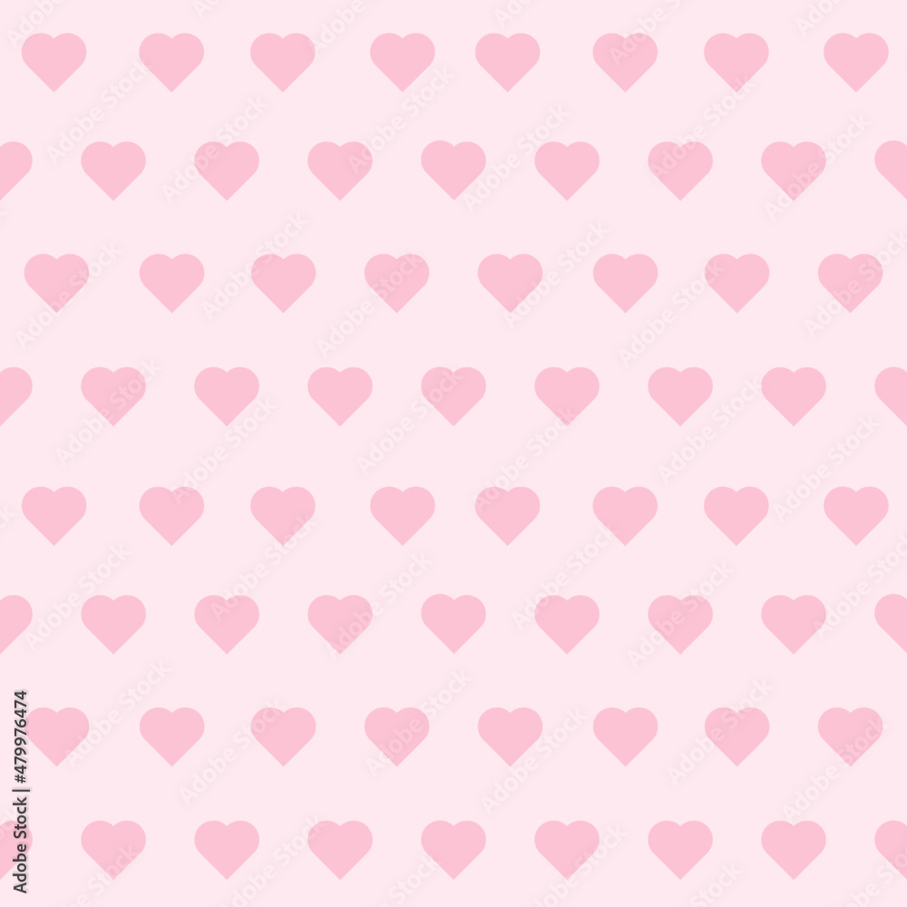 seamless vector pattern with pink hearts