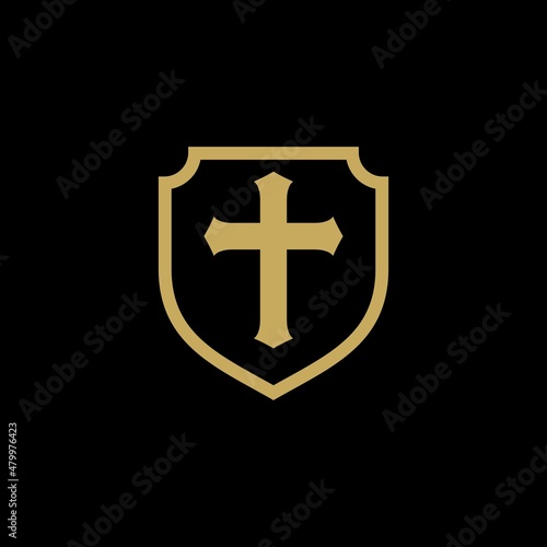 Shield and cross logo design inspiration